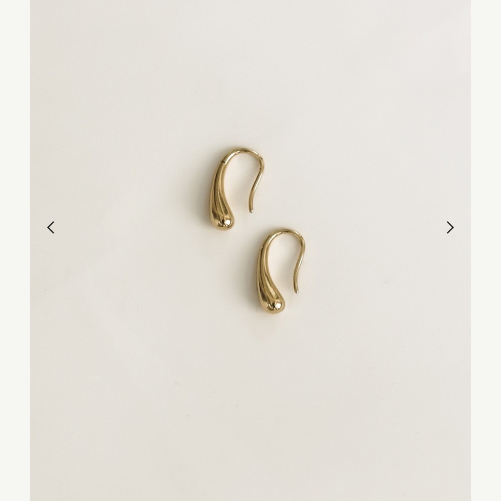 14k Gold Plated Teardrop Hook Earrings (2 pairs)